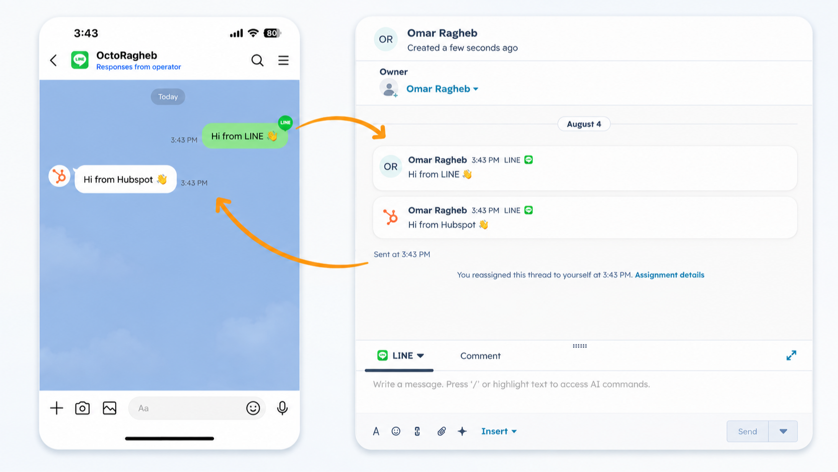 Bi-directional messaging.