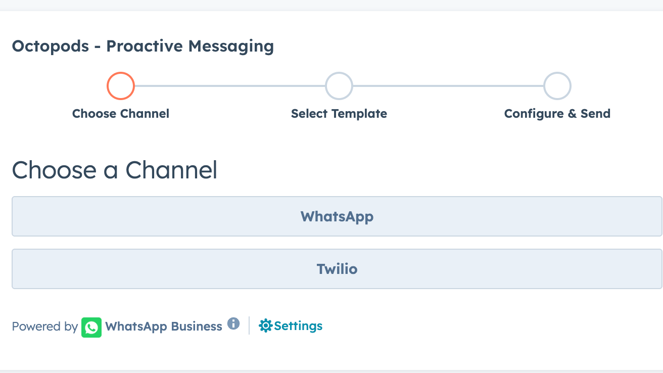 WhatsApp Proactive Card in HubSpot