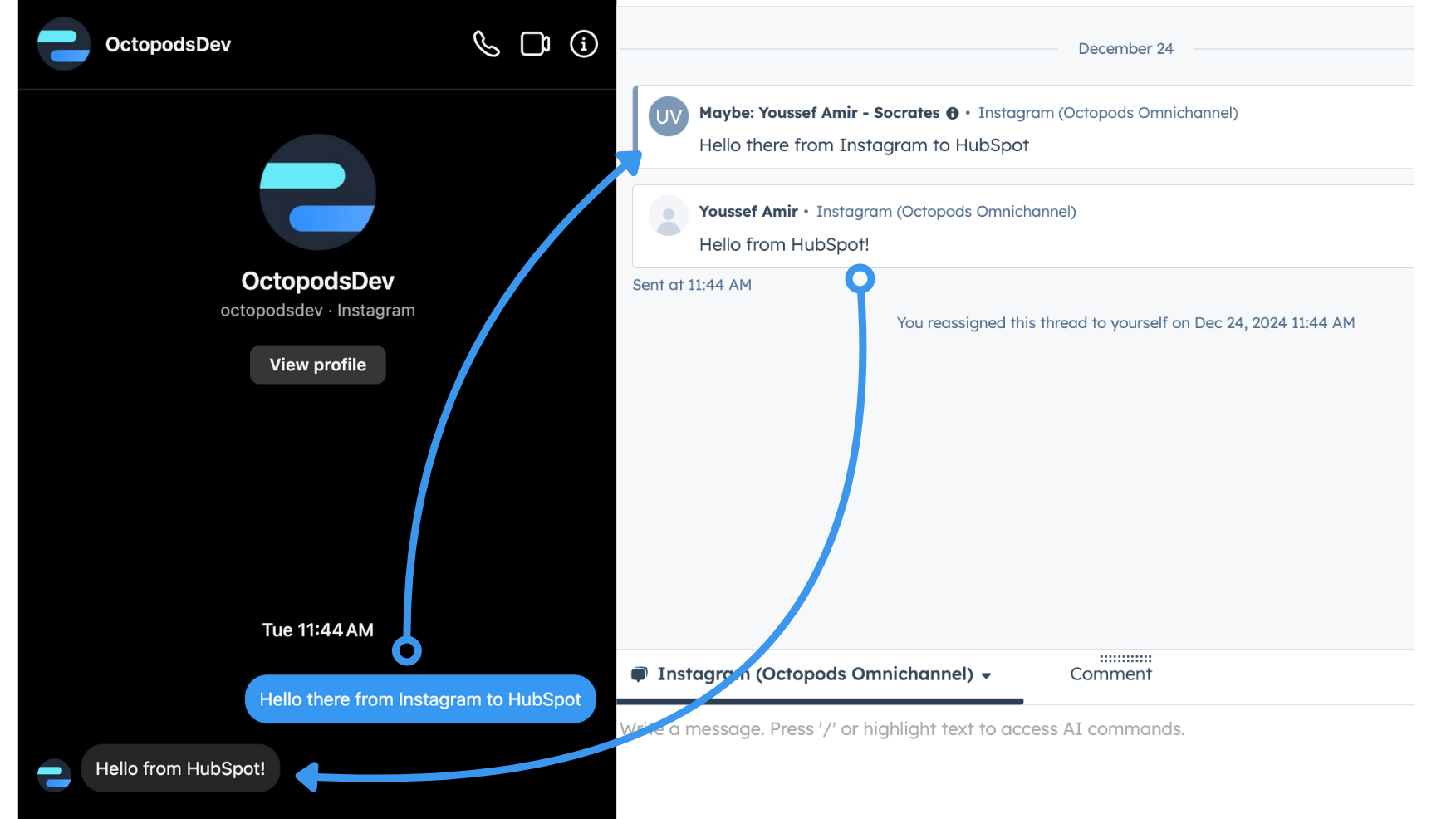 Send & receive your Instagram DMs right at your HubSpot Inbox