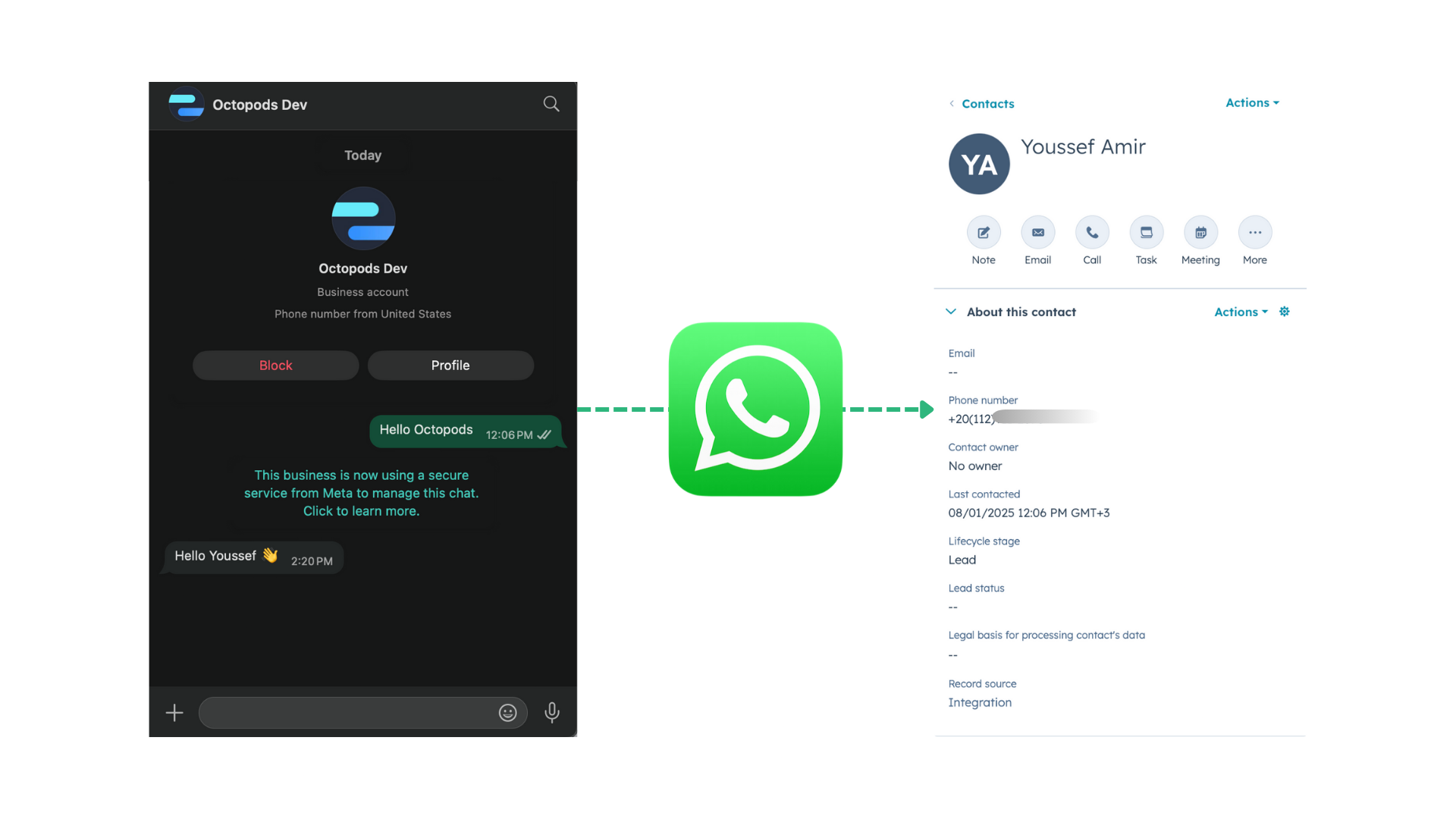 Sync WhatsApp Contacts with HubSpot Contacts