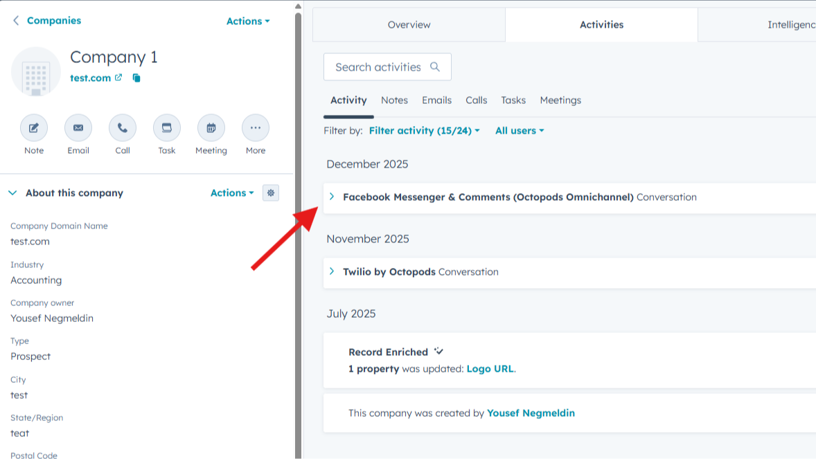 Associated Conversation Record