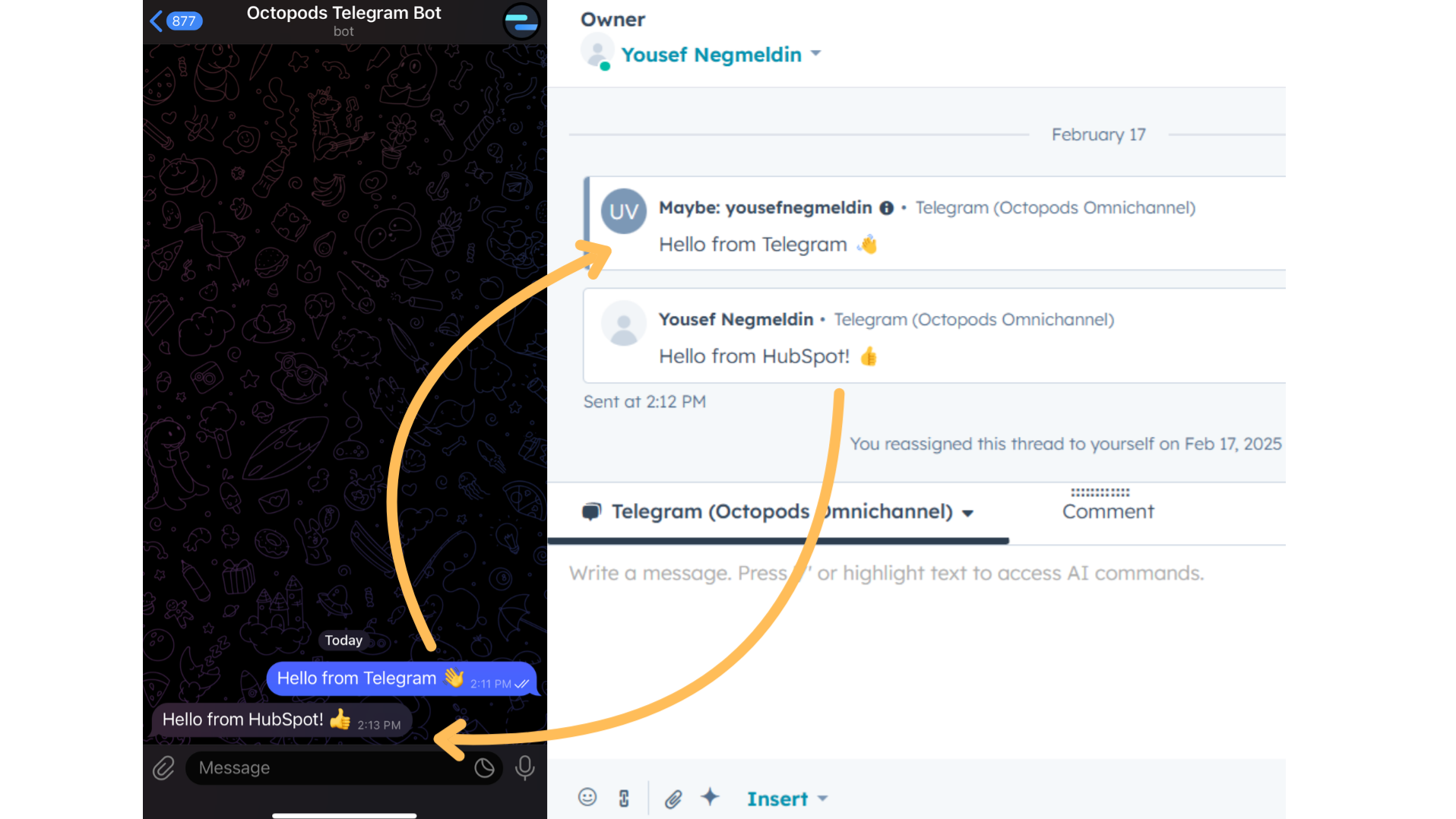Bi-directional messaging.